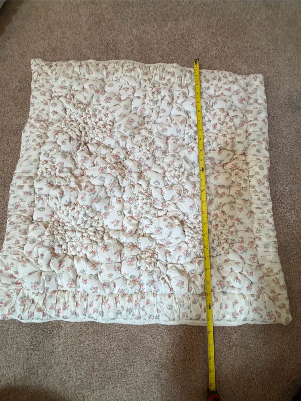 NWT new Anthropologie cotton voile dahlia euro sham floral pattern quilted